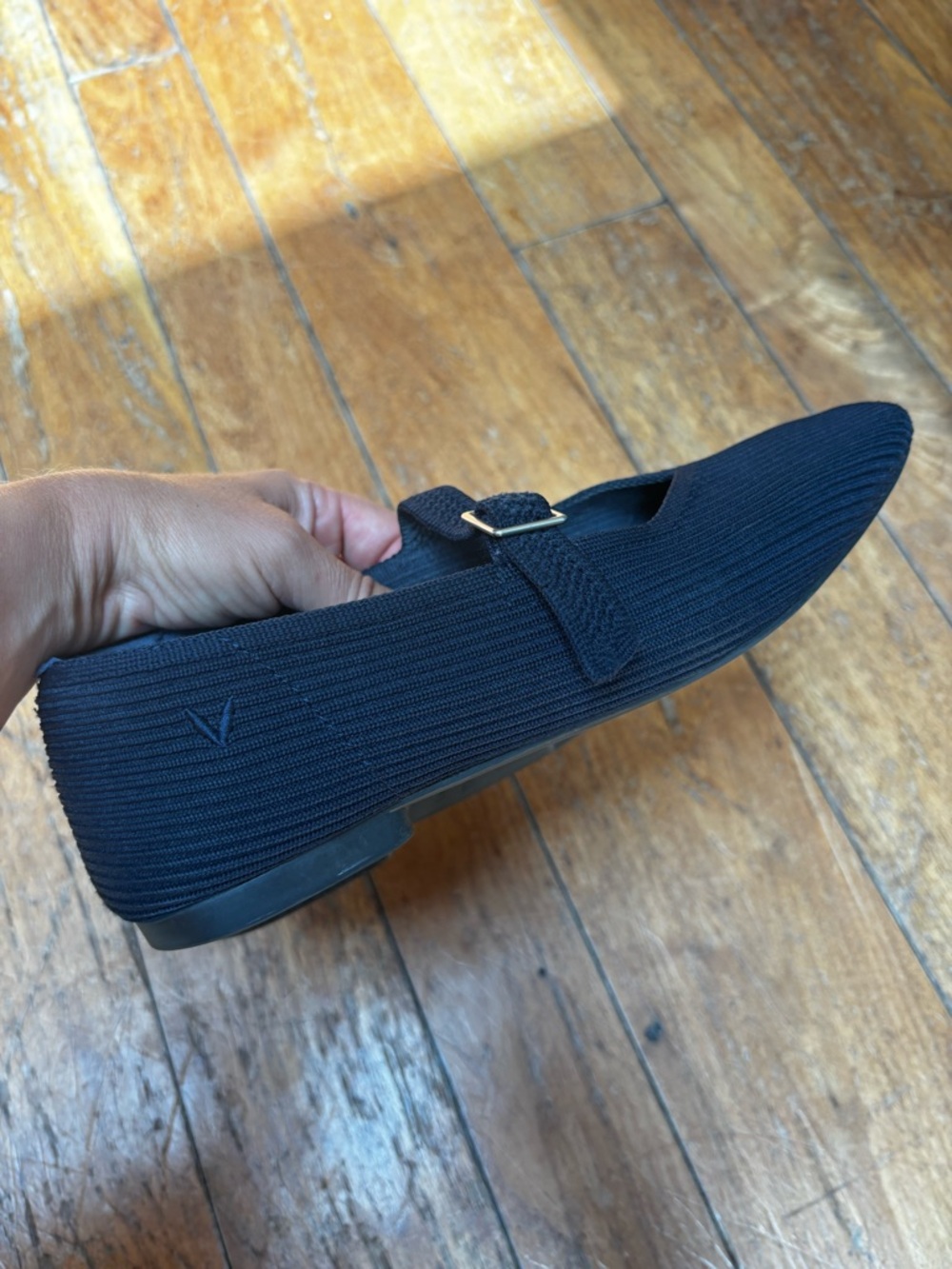 VIVAIA Square-Toe Margot Mary Janes in Navy 7.5 - Picture 9 of 10